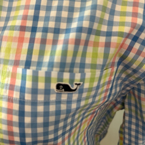 Vineyard Vines Blue and Yellow Plaid Shirt - Picture 2 of 4